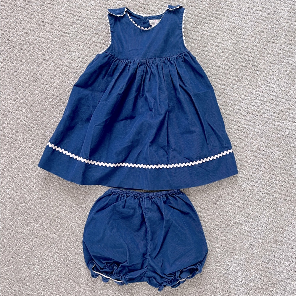 Navy Cord Bloomer Set 18 months